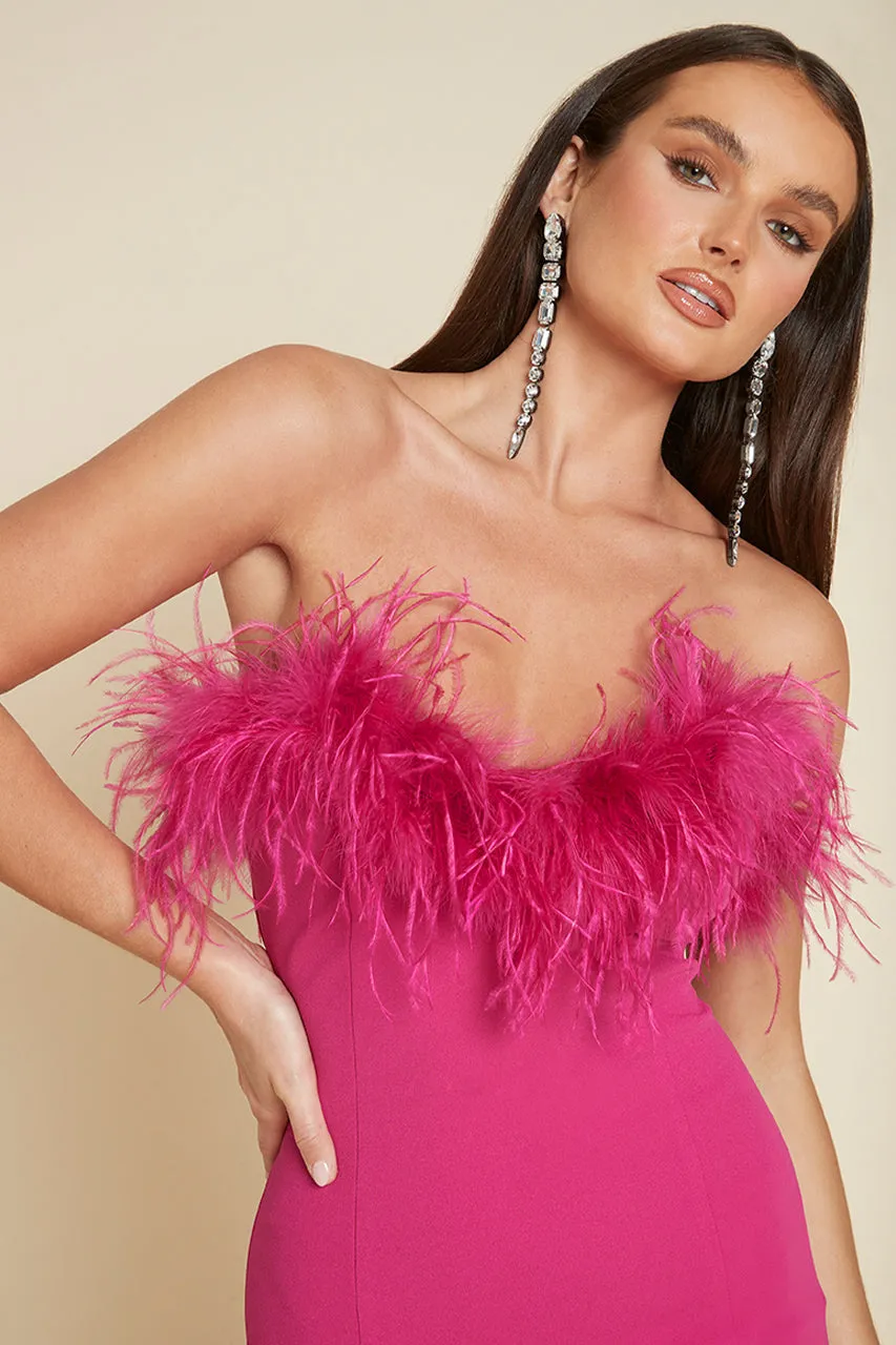 VALENTINA MINI DRESS - FUCHSIA sold by Runaway The Label