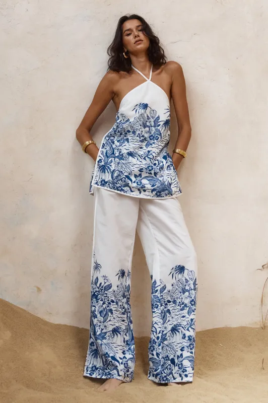 VALENCIA PANT - BLUE/WHITE sold by Runaway The Label