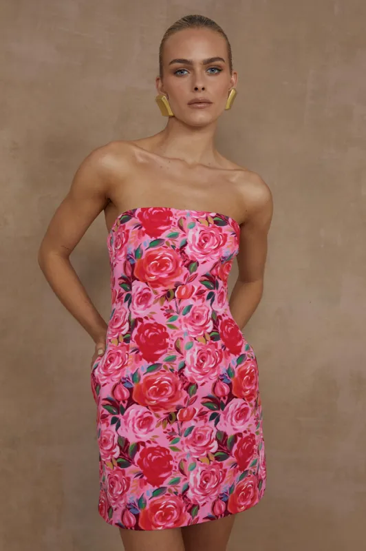 PRIMROSE MINI DRESS - BEGONIA PRINT sold by Runaway The Label