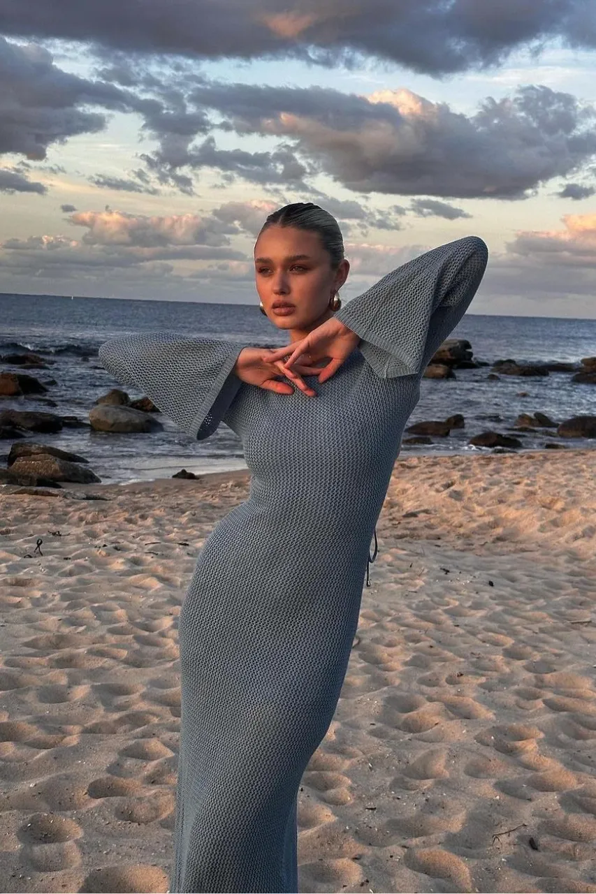 ROSALIE MAXI DRESS - STEEL sold by Runaway The Label product image thumbnail 5