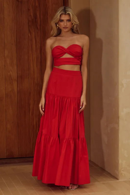 AYLA MAXI SKIRT - RED sold by Runaway The Label