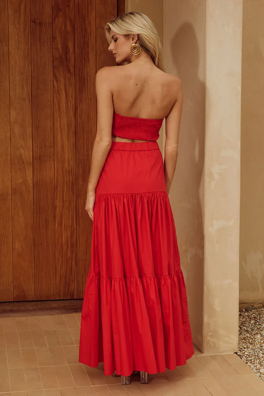 AYLA MAXI SKIRT - RED sold by Runaway The Label product image thumbnail 2