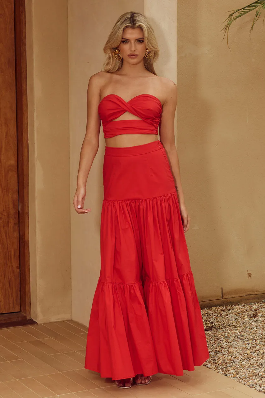AYLA MAXI SKIRT - RED sold by Runaway The Label product image thumbnail 3