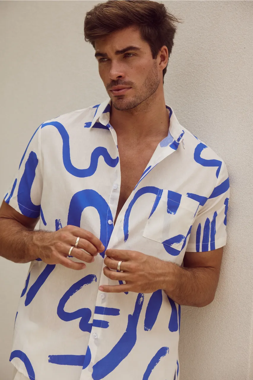 MEN'S YORK SHIRT - WHITE/BLUE sold by Runaway The Label product image thumbnail 4