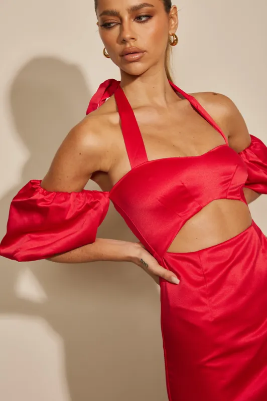 Remi Halter Dress - Red sold by Runaway The Label