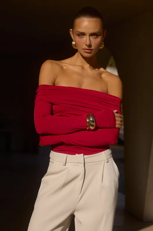 AZURA TOP - CHERRY RED sold by Runaway The Label