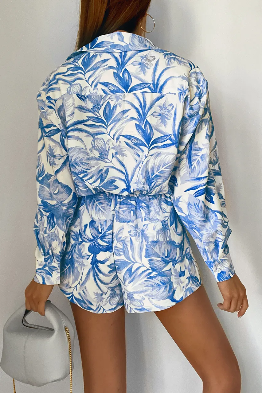 Kiah Shirt - Blue Floral sold by Runaway The Label product image thumbnail 2