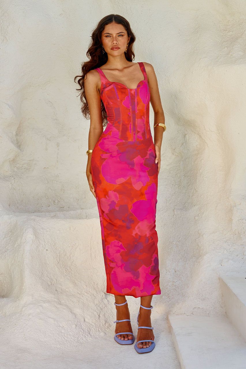 HILTON MIDI DRESS - SANGRIA sold by Runaway The Label