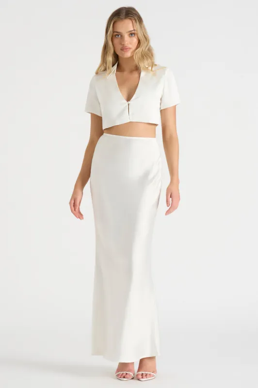 THE SATIN SHIRT - WHITE sold by Runaway The Label