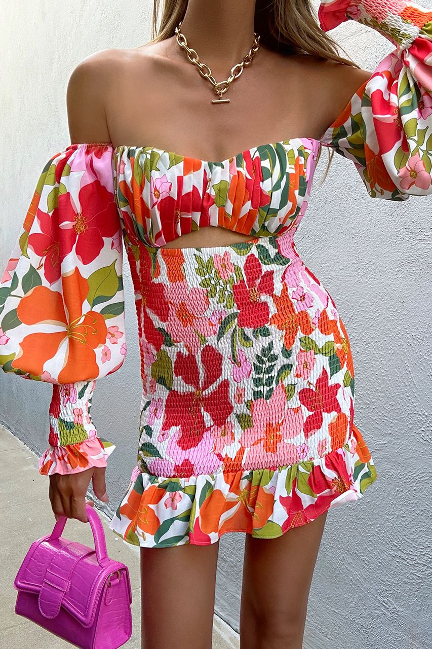 NELDA MINI DRESS - FLORAL sold by Runaway The Label