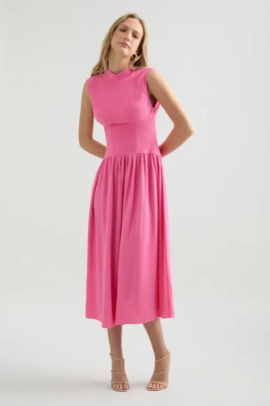 LIDO MIDI DRESS - FUCHSIA sold by Runaway The Label