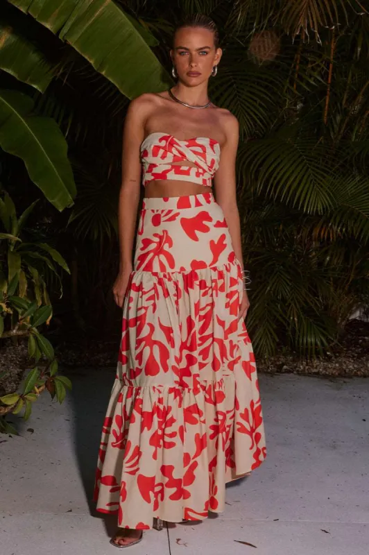 AKELI TIERED SKIRT - SAND BOTANICA sold by Runaway The Label