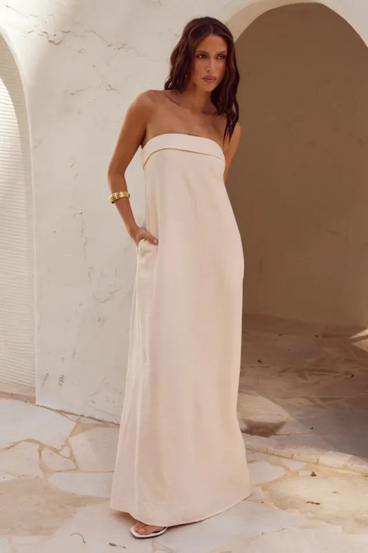 SAPHIRA MAXI DRESS - STONE sold by Runaway The Label