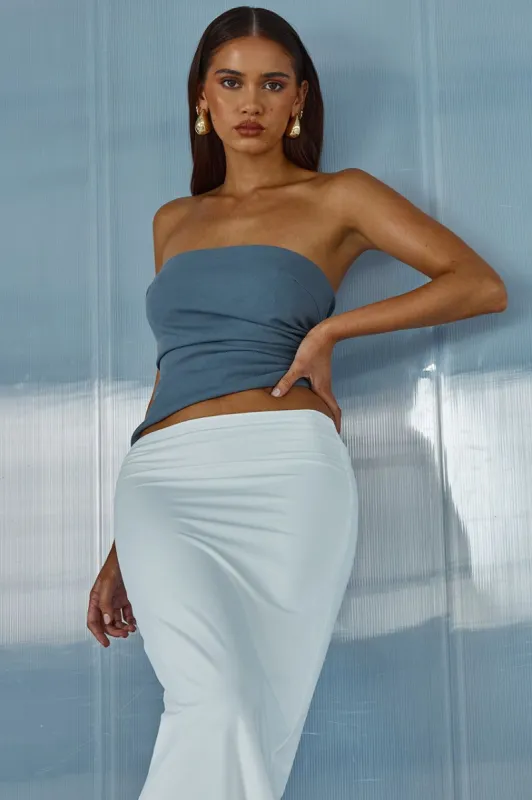 ASHTON STRAPLESS TOP - STEEL sold by Runaway The Label