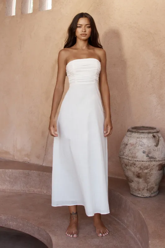 ADELE LONG MIDI DRESS - WHITE sold by Runaway The Label