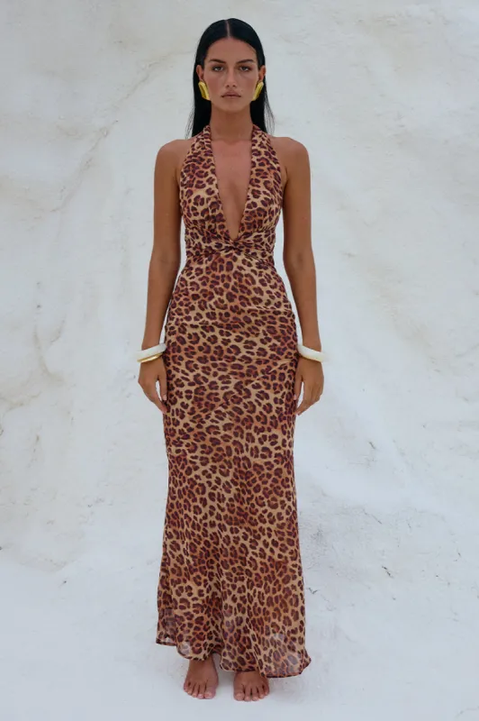 TENAYA MAXI DRESS - LEOPARD PRINT sold by Runaway The Label