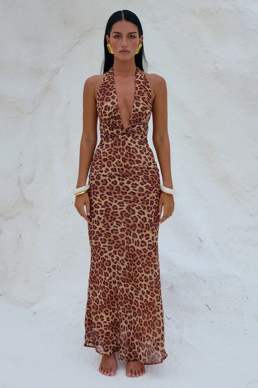 TENAYA MAXI DRESS - LEOPARD PRINT sold by Runaway The Label