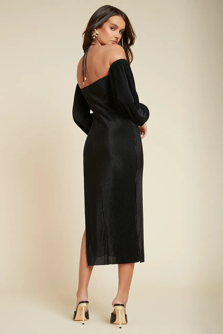 LENNY L/S MIDI DRESS - BLACK sold by Runaway The Label product image thumbnail 3
