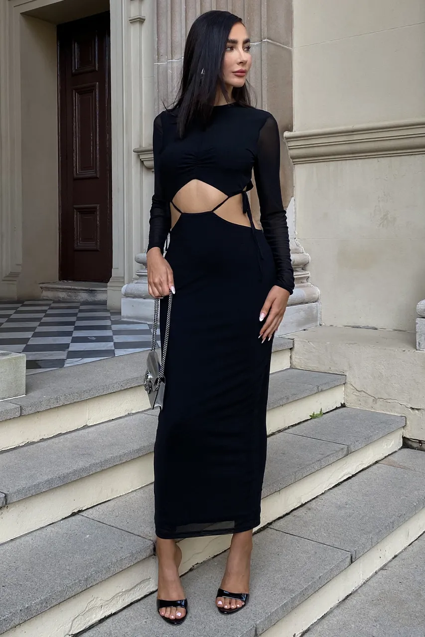 VILLA MIDI DRESS - BLACK sold by Runaway The Label product image thumbnail 4