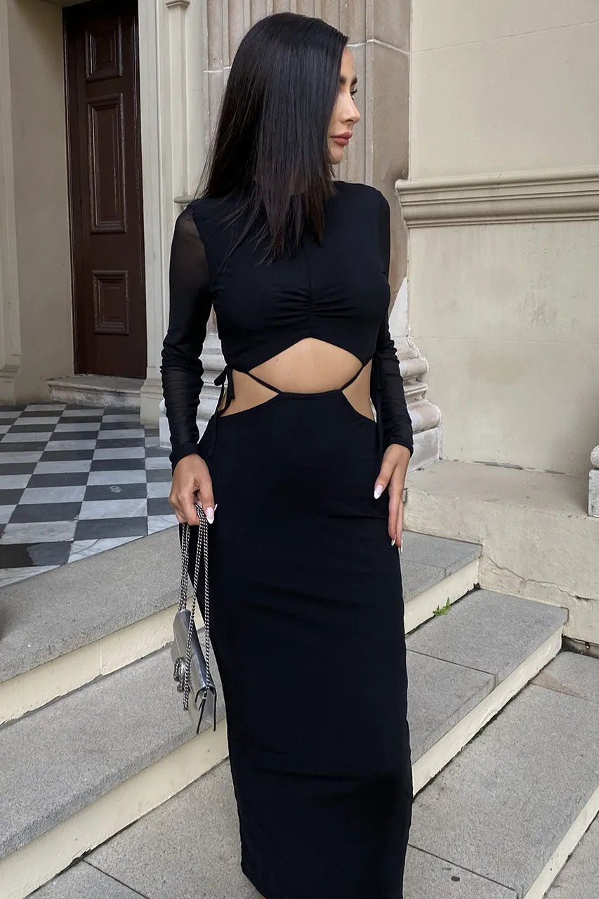 VILLA MIDI DRESS - BLACK sold by Runaway The Label product image thumbnail 5