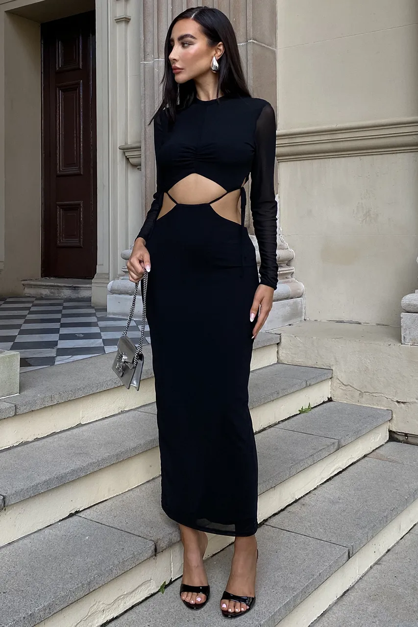 VILLA MIDI DRESS - BLACK sold by Runaway The Label