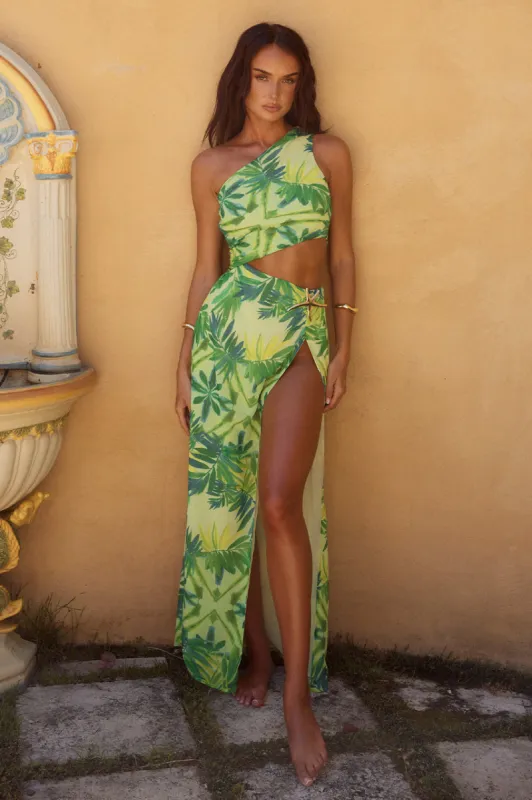 CALIANA MAXI DRESS - PALM PRINT sold by Runaway The Label