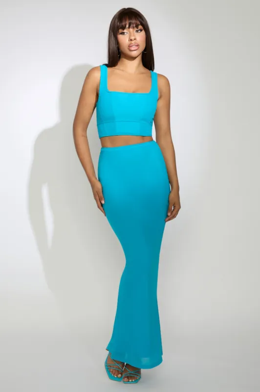 CYNTHIA MAXI SKIRT - OCEAN sold by Runaway The Label
