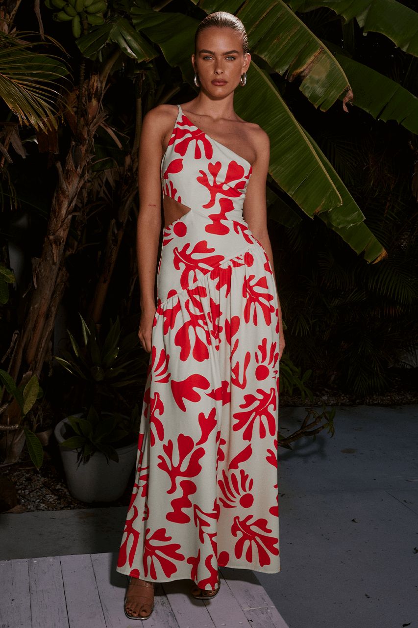 AKELI MAXI DRESS - ORANGE BOTANICA sold by Runaway The Label