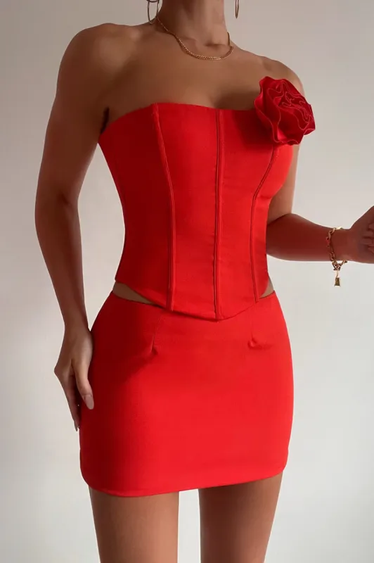 ROMY CORSET - RED sold by Runaway The Label