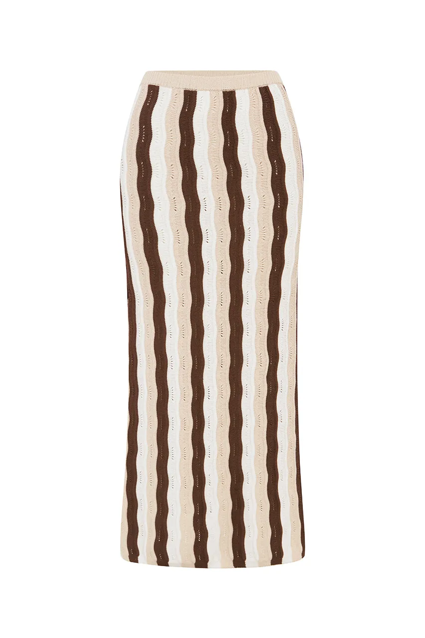 BLANCHE MAXI SKIRT - CHOC MULTI sold by Runaway The Label product image thumbnail 3