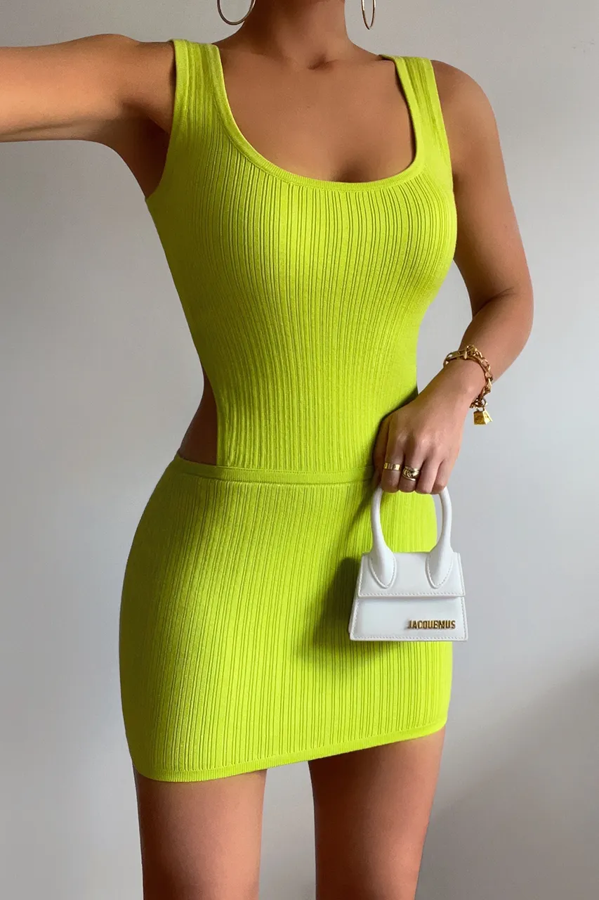 Micah Mini Dress - Lime sold by Runaway The Label