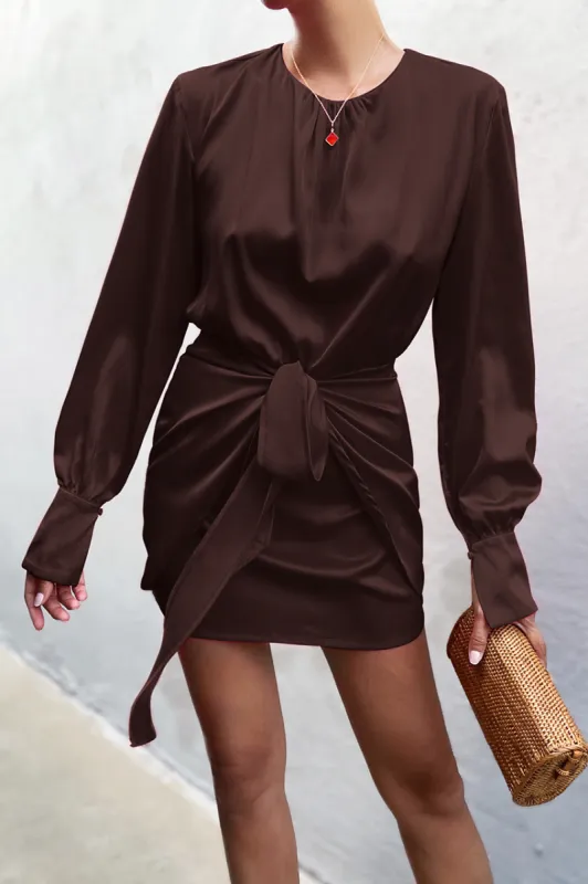 Haylee Mini Dress - Chocolate sold by Runaway The Label