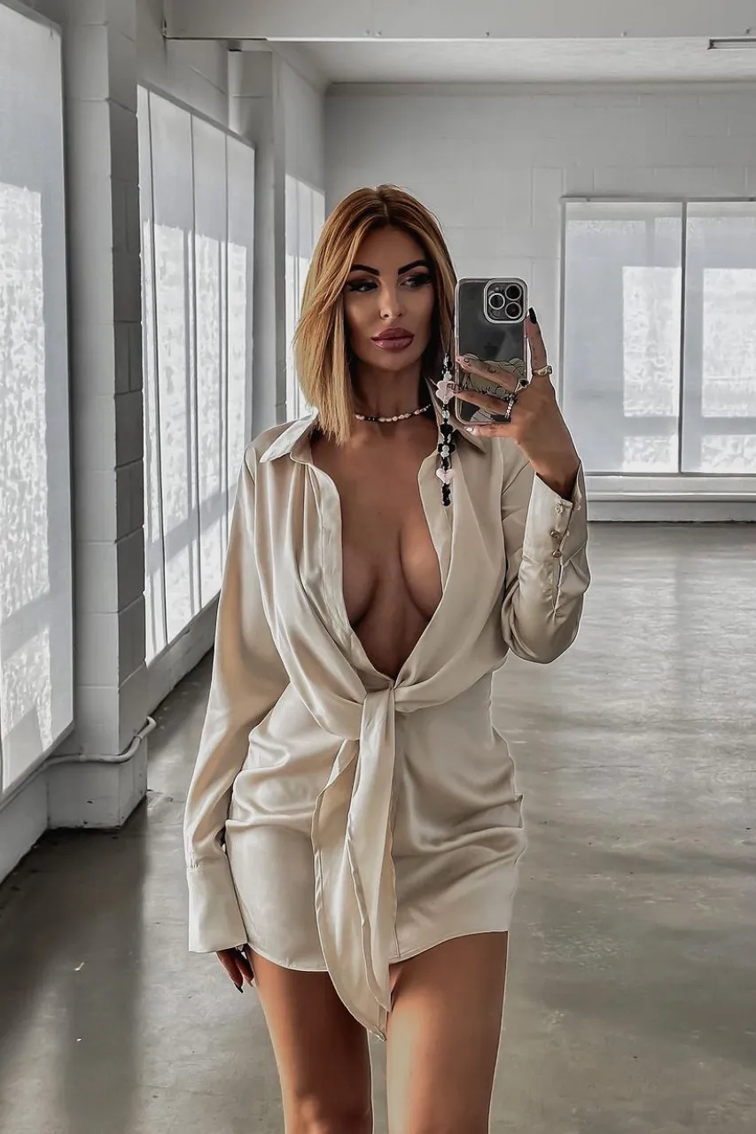 RUBY SILK DRESS - CHAMPAGNE sold by Runaway The Label product image thumbnail 2