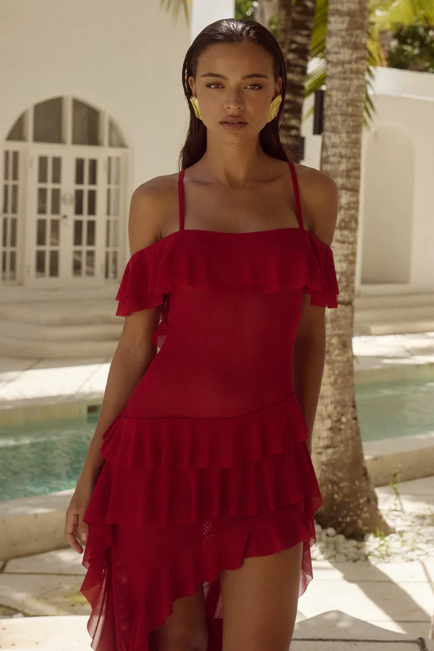 HARRIETTE MAXI DRESS - RED sold by Runaway The Label product image thumbnail 3