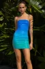 MALIBU STRAPLESS DRESS - OCEAN sold by Runaway The Label