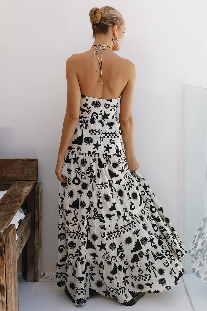 NAMMOS HALTER DRESS - SAND/BLACK sold by Runaway The Label product image thumbnail 2