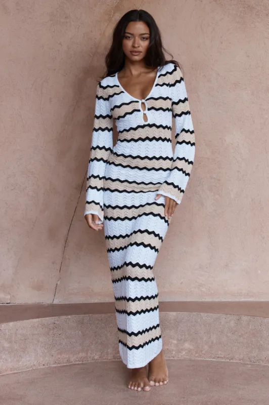 CAPRICE MAXI DRESS - SAND COMBO sold by Runaway The Label
