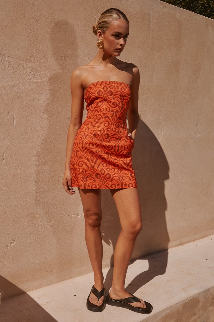 HAKUNA MINI DRESS - ORANGE sold by Runaway The Label