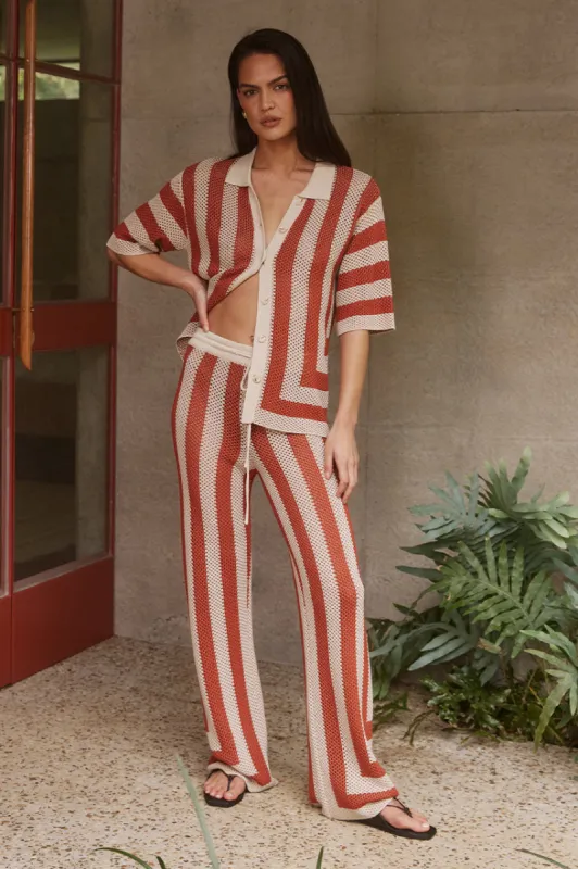 ZIGGY PANT - TERRACOTA/SAND sold by Runaway The Label