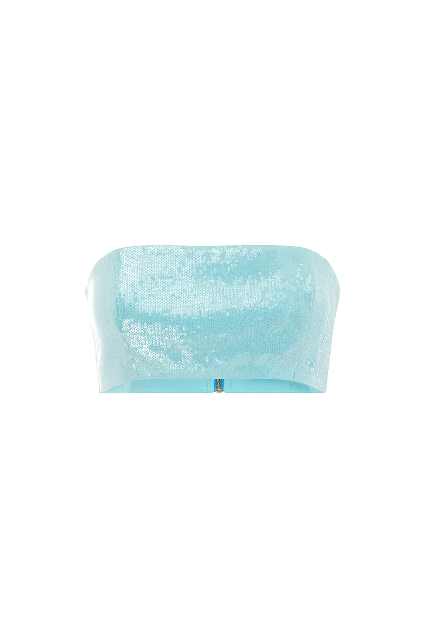 THE SEQUIN BANDEAU - AQUA sold by Runaway The Label product image thumbnail 4