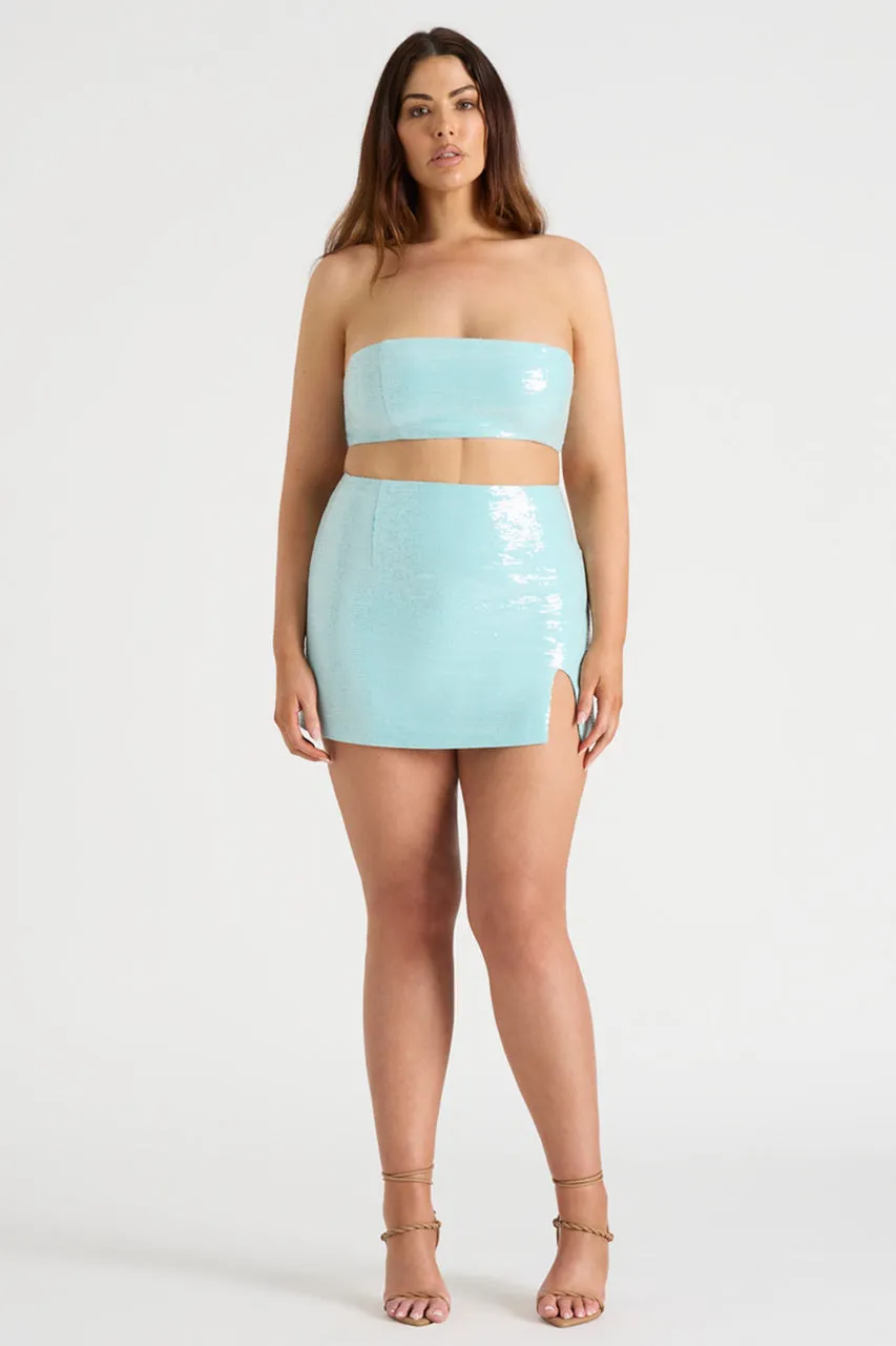 THE SEQUIN BANDEAU - AQUA sold by Runaway The Label product image thumbnail 2