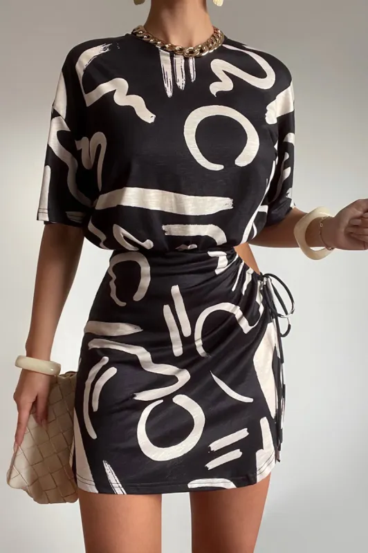 SIMONA MINI DRESS - YORK BLACK sold by Runaway The Label