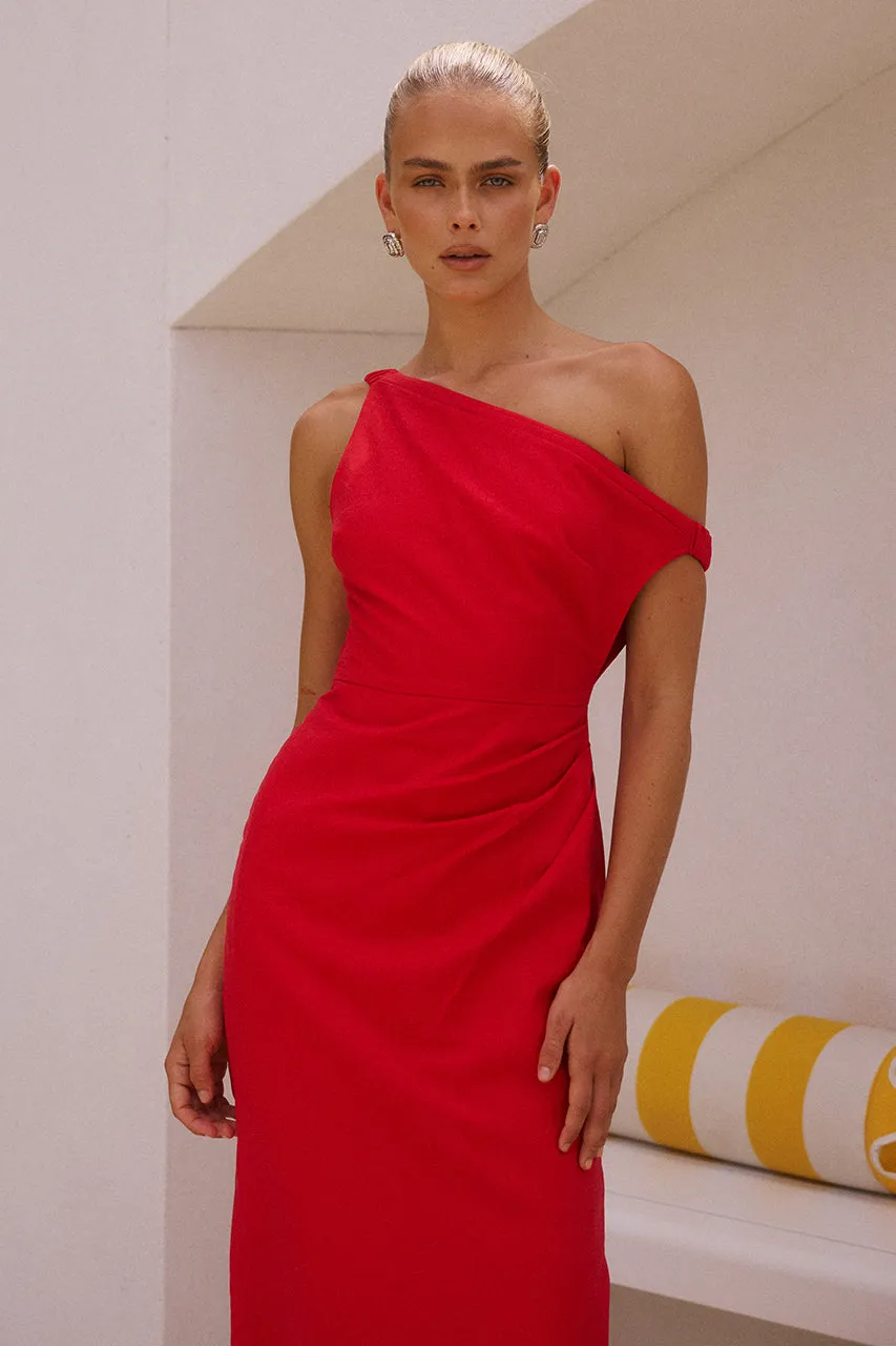 JASPIN MIDI DRESS - RED sold by Runaway The Label product image thumbnail 3