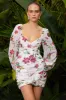 JACI MINI DRESS - WHITE FLORAL sold by Runaway The Label
