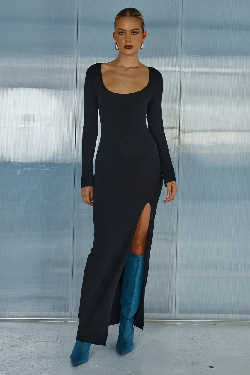 AUBREY MIDI DRESS - BLACK sold by Runaway The Label