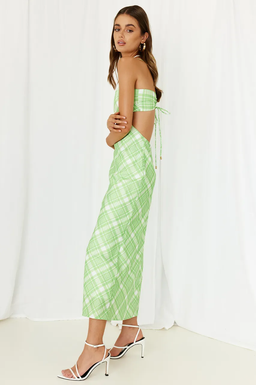 Valence Midi Dress - Green Check sold by Runaway The Label product image thumbnail 5
