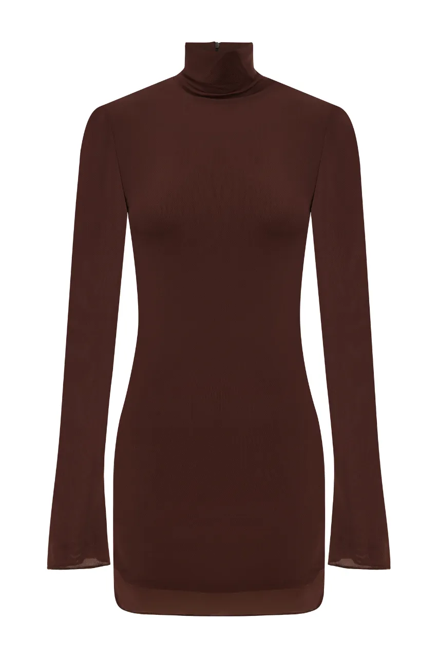 JORDI MINI DRESS - CHOCOLATE sold by Runaway The Label product image thumbnail 3