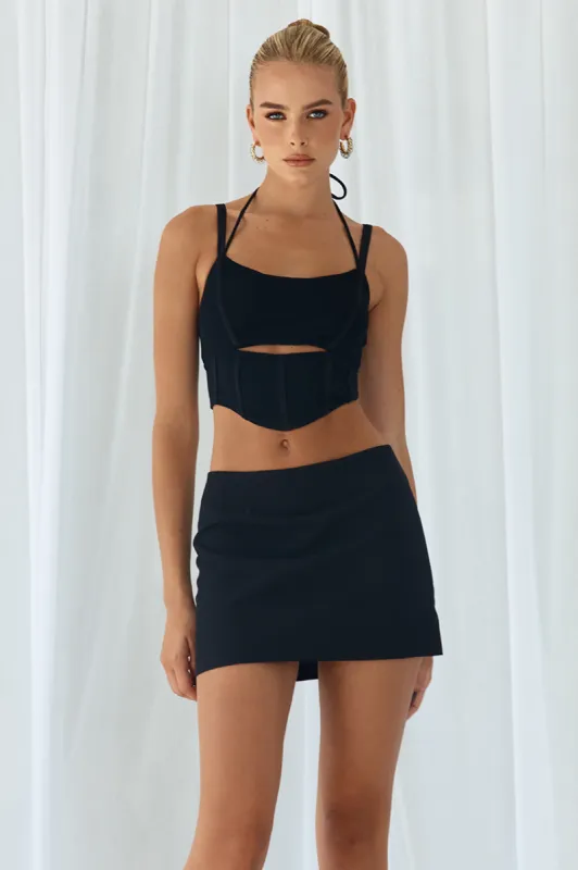 MINIKA MINI SKIRT  - BLACK sold by Runaway The Label