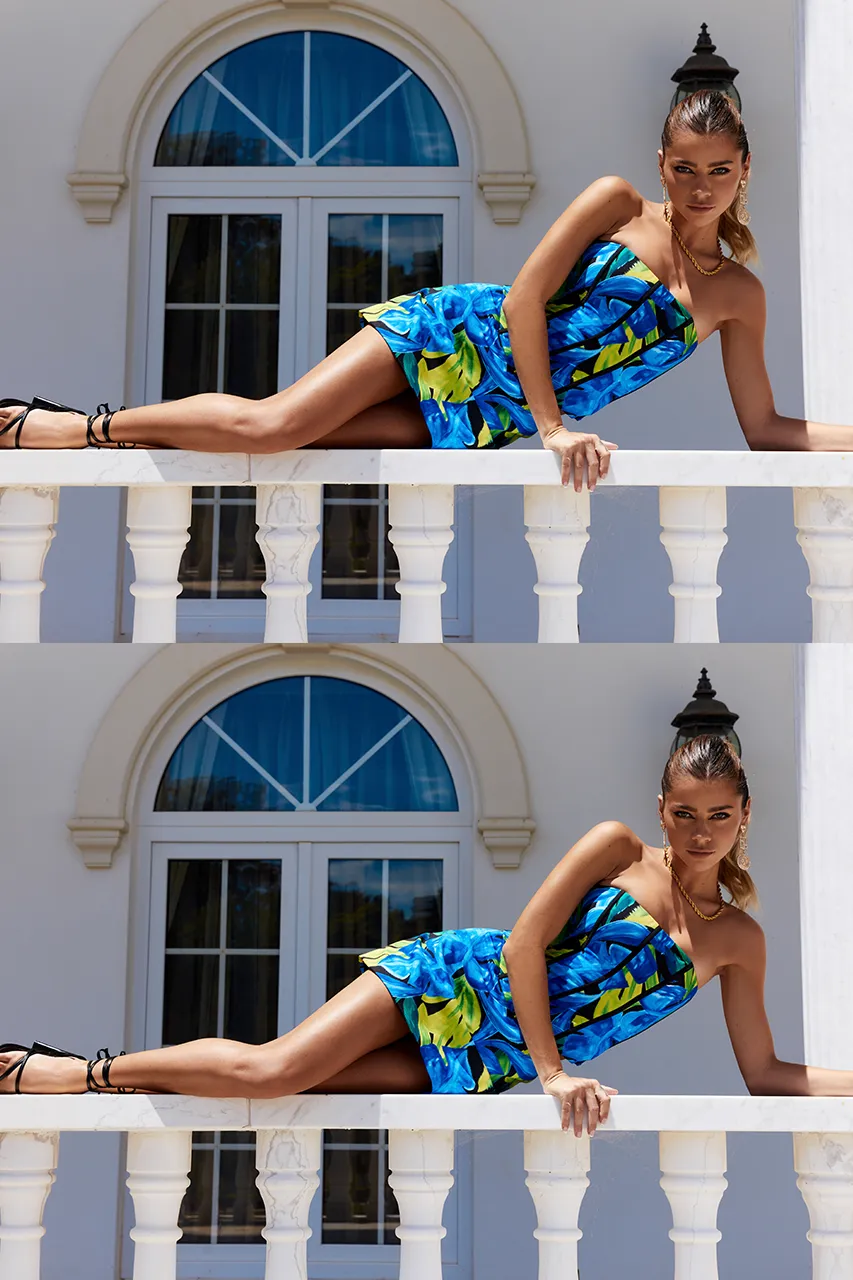 RIANNI MINI SKIRT - BLUE FLORAL sold by Runaway The Label product image thumbnail 5