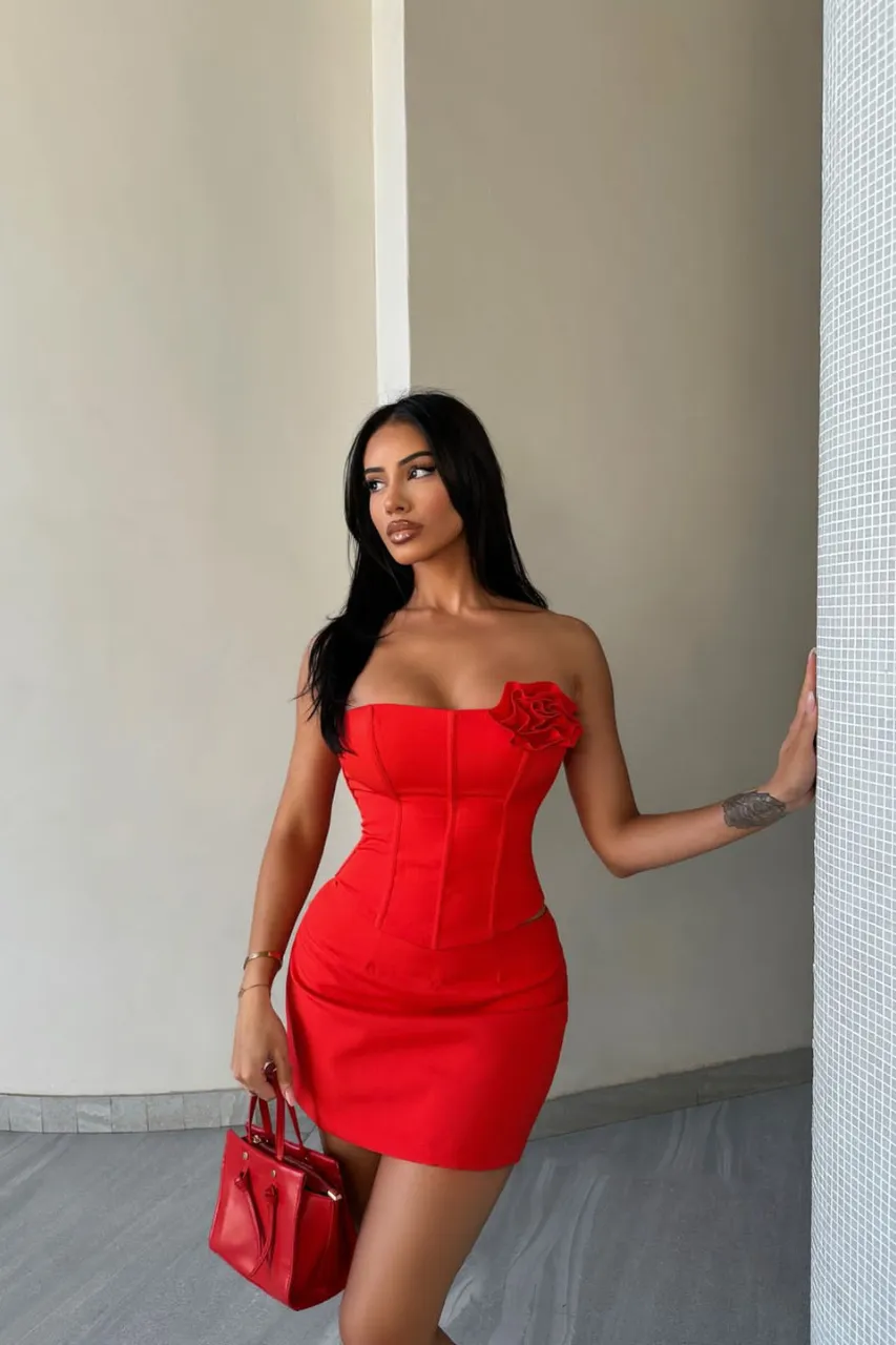 ROMY MINI SKIRT - RED sold by Runaway The Label product image thumbnail 4